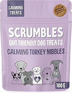 Scrumbles Nibbles, 100% Natural, Calming Dog Treats, Grain Free Turkey Training Treats, 100g pouch
