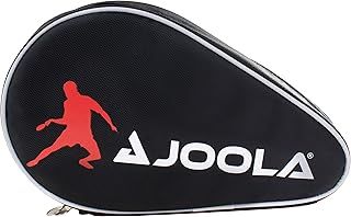 JOOLA 80505 Table Tennis Bat Cover Pocket Double Table Tennis Cover for 2 Water-Repellent Table Tennis Bags, Black/Red, 28 x 17 x 4 cm