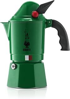 Bialetti Moka Express Alpina Caffettiera in Alluminio, Verde, 3 Tazze