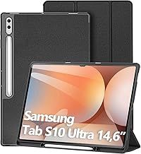 DUX DUCIS Case for Samsung Galaxy Tab S10 Ultra 2024/ Tab S9 Ultra 2023 (14.6 Inch), Ultra Thin Smart Leather Cover Tablet Case with Pencil Holder, Auto Wake Up/Sleep, Black