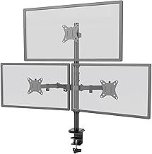 Triple Monitor Arm Height Adjustable 31.5 inch pole Max Load 19.8lbs Per Screen For Three 17-32 Screens Tilt +45°/-45° Swivel +90°/-90° Rotate 360° VESA 75x75/100x100 Desk Mount Stand