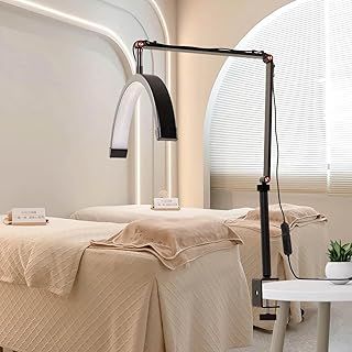 Half Moon Lamp, Adjustable Rotatable Half Moon Cliped Beauty Light and Floor Lash Light, 3000-6000K Beauty Light, Half Moon Light for Eyelash Extension, 3 Color Temperatures Half Moon Lamp (Black)