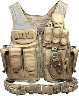 Goetland Tactical Vest Military Modular Vest Ultra-Light Outdoor Hunting Airsoft War Game 600D Polyester Paintball Training Vest for CS Combat Fishing Hiking Adjustable S-XXL
