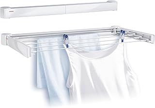 Leifheit Telegant 30 Protect Wall Dryer, Foldable Clothes Drying Rack with 5 x 60 cm Bars, Robust Clothes Rack for Indoor and Outdoor, 3m Drying Space