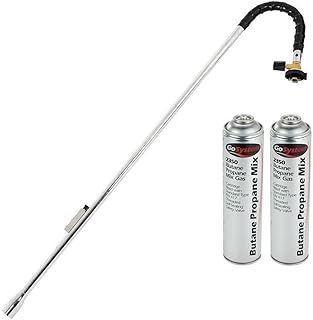 GoSystem Garden Weed Wand Gas Weed Killer Burner Blaster Burning Torch and Gas Canisters Refill for Camping Stove Blowtorch BBQ (2 x Go Can 350g+Weed Wand)