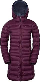 Mountain Warehouse Florence Extra Long Padded Winter Jacket - Lightweight, Water Resistant, Zipped Pockets, Easy to Packaway - Perfect for Cold & Wet Weather