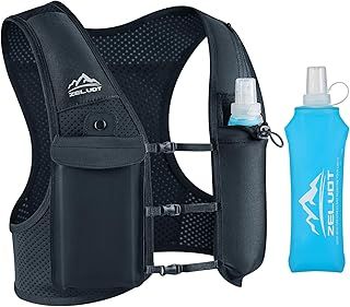 Zelvot Running Vest for Women Men, UK Original Patent, Adjustable Chest Straps Running Hydration Vest with 500ml Water Bottle, Lightweight Reflective Hydration Backpack with Phone Holder