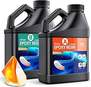 1 Gallon/3,78L Epoxy Resin, Crystal Clear No Bubbles, Fast Curing Epoxy Resin Kit for Table Tops, Coating, Casting, Jewelry Making, Cast Coating Wood, DIY Art Crafts