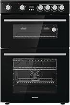 Hisense HDE3211BBUK 60cm Electric Cooker with Ceramic Hob-Black , A Rated Double Oven