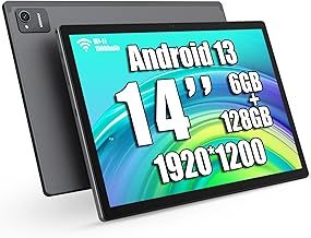 Tablets MES-B2, 14 inch Android 13 Tablet with 1920 * 1200 IPS WUXGA large display, 6GB/128GB, Bluetooth, WiFi, and 10000mAh battery - Ideal for productivity, entertainment and education