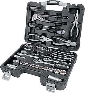 Amazon Basics Household Tool Set, 65 Piece, Black