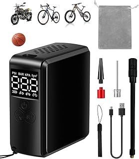 Victoper Mini Electric Bike Pump, 150Psi Ultra Portable Bike Pump with Digital Pressure Gauge Type-C Rechargeable Tiny Pocket Road Mountain Cycle Pump Bicycle Tyre Pump for All Bikes…