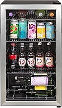 Russell Hobbs Undercounter Fridge 93 Litre/90 Can Undercounter Freestanding Beverage/Drinks Wine Fridge for Beer in Stainless Steel LED Light Drinks & Snacks Glass Door 2 Year Guarantee RH48BC101SS