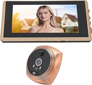 Peephole Camera for Apartment Door with 4.5 Inch Screen, 1080P Peep Hole Camera, Night Vision Human Body Detection Smart Digital Doorbell (Gold)