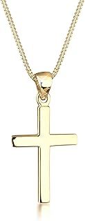 Elli Necklace Women Cross Pendant Religion Basic 925 Sterling Silver