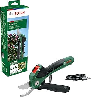 Bosch Cordless Secateurs EasyPrune (Integrated 3.6 Volt Battery; 450 Cuts per Battery Charge; Rechargeable with Micro-USB Cable; in Carton Packaging)