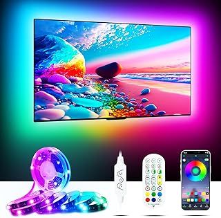 MORIACC LED Lights for Bedroom 5m, LED Strip for TV 55-75 inch Music Sync with TV,USB LED Strip Light for TV Lights Back Light, LED TV Backlights with APP Remote Control for Room Decor