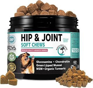 Hip and Joint Supplements For Dogs | Dog Joint Supplements to Reduce Stiffness and Improve Mobility with Organic Turmeric, Glucosamine, Chondroitin and Green Lipped Mussel For Dogs