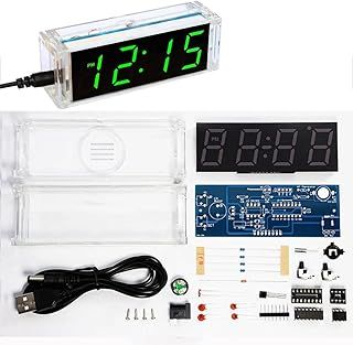 Gikfun 4-Digit LED Electronic Alarm Clock DIY Kits with Acrylic Shell Soldering Practice Learning Project EK1985