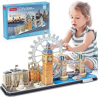 CubicFun 3D Puzzles UK London Bridge Big Ben City Skyline Jigsaw Puzzle for Kids Adults DIY Building Model Kits for Kids Adults, 107 Pieces