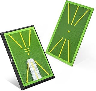 IMAYCC Golf Mat 2Pics Replaceable Hitting Practice Mat with Antislip Rubber Base for Analysing Swing Path Training Indoor Outdoor,Nice Gift for Golf Beginners,Adult and Children