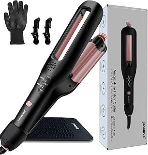 janelove Hair Waver for Short Hair - Adjustable Hair Curler for Beach Waves,4-in-1 Wavy Styles Choices -22mm-25mm-28mm-32mm Curling Wand