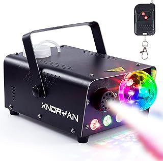 Fog Machine, 600W Professional Party Smoke Machine with Disco Ball Light – RGB LED Stage Smoke Machine 2500CFM Huge Fog for Parties, Weddings, DJ Events, Halloween & Clubs
