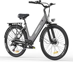 MileCity1 26" Electric Bike for Adults, 7 Speed ​​Electric Bicycle with 36V 13Ah Removable Battery, 25km/h & 80-100km Range E Bike for Urban Commuters with Rear Rack, IP65 Waterproof