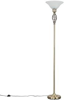 MiniSun | Antique Brass Barley Twist Floor Lamp with a Frosted Alabaster Shade | Floor Lamps & Torchieres, Home Décor & Improvement Essential