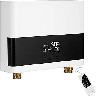 Mini Instant Water Heater 6000W Electric Tankless Water Heater with Remote Control Instant Electric Water Heater Constant Temperature Digital Display for Home Kitchen Bathroom Indoor 220V