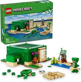 LEGO Minecraft The Turtle Beach House Animal-Care Toy for Kids, Girls and Boys Aged 8 Plus Years Old, Building Set with Characters and Figures from the Game, Gift for Gamers 21254