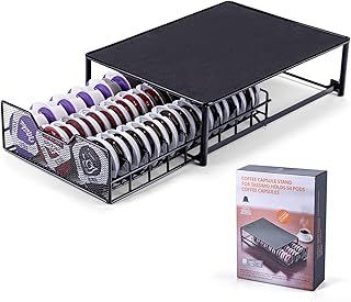 Coffee Pods Storage Drawer for Tassimo Capsule 54 pcs, Tassimo Coffee Capsule Holder, Coffee Machine Stand with Drawer (not included coffee pods)