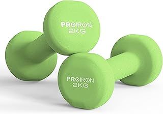 PROIRON Anti-Slip Neoprene Dumbbell Pair 1kg 1.5kg 2kg 3kg 4kg 5kg 6kg 7kg 8kg 10kg and Weights Set (1 kg/2 kg/3 kg Pair with Stand) for Women Men Gym Home Exercise Arm Hand-Macaron Colors