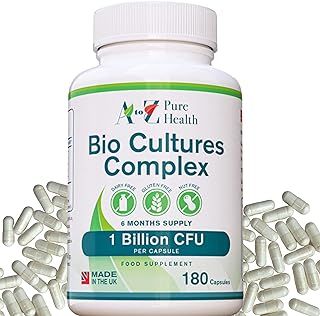 Premium Bio Cultures Complex 180 Capsules (6 Month’s Supply) | High Strength Probiotic | Vegan Multi Strain Probiotic | Lactobacillus Acidophilus & Bifidobacterium | Supports Digestive Health