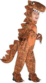 Amscan 9904747 - Kids Brown T-rex Dinosaur Hooded Jumpsuit Fancy Dress Costume Age: 3-4 Yrs