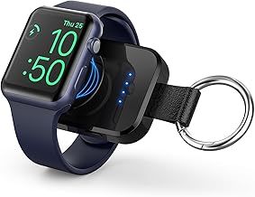 Portable Wireless Charger for Apple Watch Series 10,9,8,7,6,5,4,3,2,SE,Ultra 2,i.VALUX 1000mAh iWatch Charger Magnetic Keychain Power Bank, Travel Apple Watch Accessories 45/44/42/41/40/38/49mm(Black)