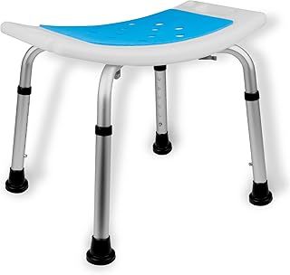 ZENO Shower Stool for Elderly | Bath Seats for Adults | Disabled Bathroom Chairs and Stools | Non Slip Shower Seat | Adjustable Bath Stools to Sit On | Non-Slip Design w/Padded Seat Drainage Holes