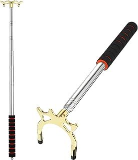 Skylety Pool Cue Snooker Stick Pool Table Accessories Retractable Billiards Cue Rest with Removable Brass Bridge Head