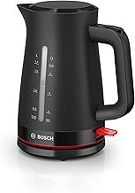 Bosch MyMoment Infuse TWK3M123GB Electric Kettle with 1.7 L Capacity and Fast Boil, Dual Sided Water Gauge, Limescale Filter, Cord Storage in Black