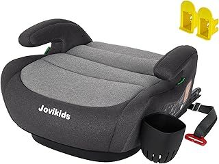 I-Size Booster Seat with ISOFIX, Suitable for Child Height 125-150cm, Portable Car Seats with Cup Holder for Kids, Comfortable & Compact for Everyday Use, Great for Travel, ECE R129 (Grey)