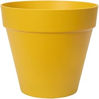 elho Loft Urban Round 30 - Large Plant Pot Outdoor - 100% Recycled Plastic - Ø 28.5 x H 26.0 cm - Yellow/Ochre