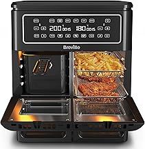 Breville Halo Flexi Air Fryer | Digital Dual Air Fryer Oven | 11L: Serves 10+ People | Fry, Bake, Grill, Roast & Reheat | 2400 W | Save £65 a Year on Energy Bills* | Black [VDF130]