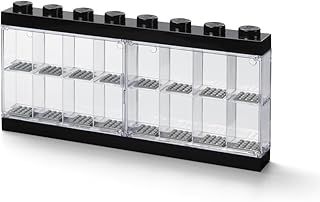 LEGO Minifigure Display Case 16 Black, Stackable Container for Wall or Desk, Space for 16 Minifigures, Home Office Display Cabinets LEGO storage