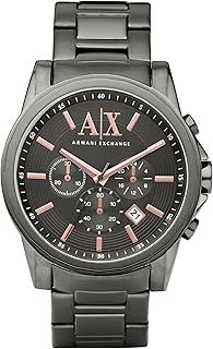 Armani Exchange Watch for Men Quartz/3 Hand Day-Date movement, Leather strap