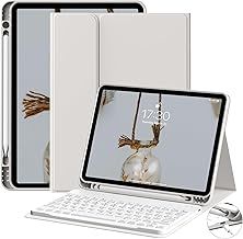 JKSML Keyboard Case for iPad Air 11 inch M3/M2 (2025/2024) & iPad Air 5th/4th Gen (2022/2020) 10.9-inch | Detachable Wireless Bluetooth Keyboard Cover with Pencil Holder | Auto Sleep/Wake (Gray)