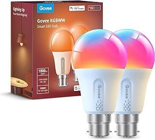 Govee Smart Bulb RGBWW, 1000lm Wi-Fi LED Bulbs B22, Smart Light Dimmable, DIY 16 Million Colors, 64 Dynamic Scenes, Works with Alexa & Google Assistant, 2 Packs, Halloween Decorations