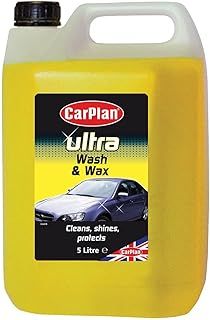 CarPlan POL102 Car Wash Shampoo and Wax Protective Layer 5L Ph Neutral 5 Litre Detailing Cleaner Care Vehicle Cleaning Soap - Remove Dirt Road Grime Streak Free Showroom Shine Finish