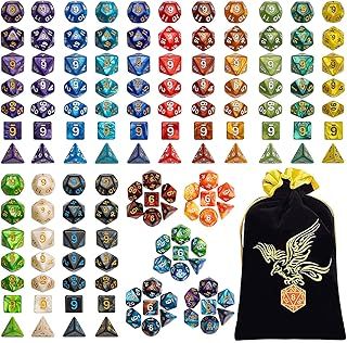 QMAY Polyhedral Dice, Dungeons and Dragons Dice Set 7 Sided Polyhedral DND for MTG RPG Game (20)