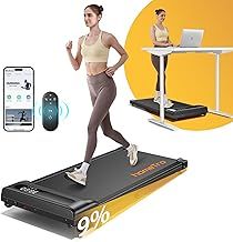 Walking Pad Treadmill with Incline(9%),3 HP under Desk Treadmills for Home/Office without Assembly,Compact Walking Treadmill with Magnetic Remote & APP Control,120KG Capacity