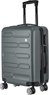 Cabin Suitcase, Easy Jet 45x36x20 Cabin Bag | Lightweight, Telescopic Handle, Hard Shell Small Carry on Suitcase with Wheels | Travel Luggage (Black)